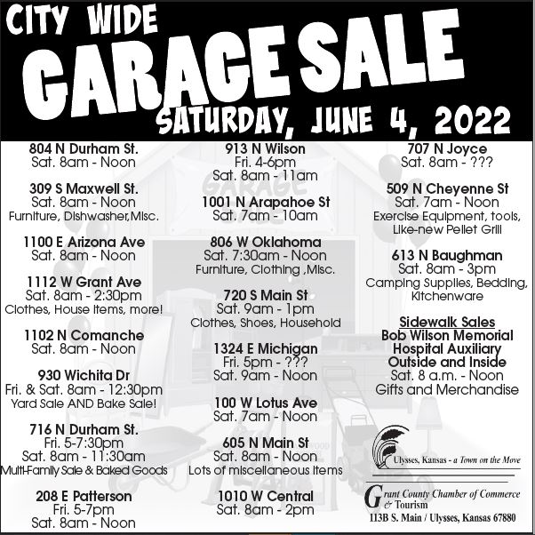 City Wide Garage Sale Grant County Chamber of Commerce